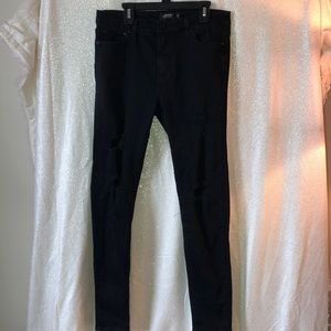 Black, distressed skinny jeans
